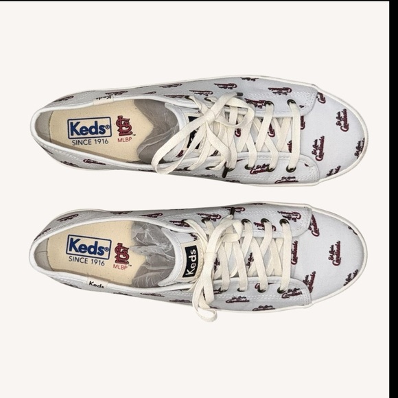 Women's Keds White St. Louis Cardinals Kickstart Repeat Logo Sneakers Size 10 - Picture 5 of 10